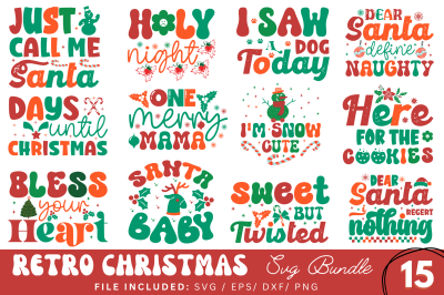 Retro Christmas SVG Bundle