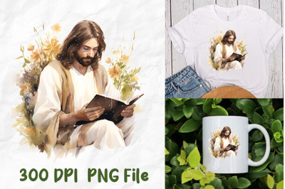 Jesus Christ Read Bible Retro Flowers