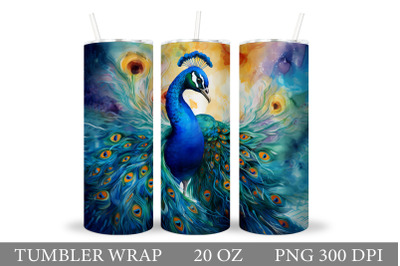 Peacock Tumbler Wrap Design. Peacock Tumbler Sublimation