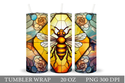 Bee Tumbler Design. Stained Glass Bee Tumbler Sublimation