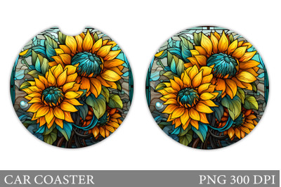 Sunflowers Car Coaster. Sunflowers Car Coaster Design