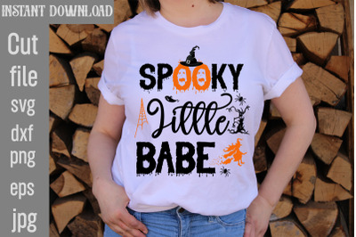 Spooky Little Babe SVG cut file,Halloween svg Png Bundle, Retro Hallow