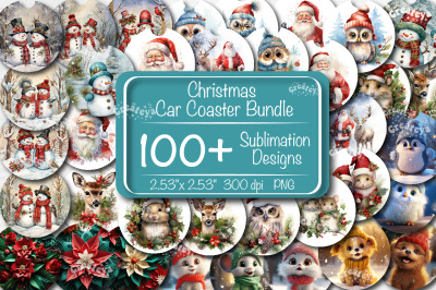 Car Coaster Christmas Sublimation Bundle Round Coaster Sublimation