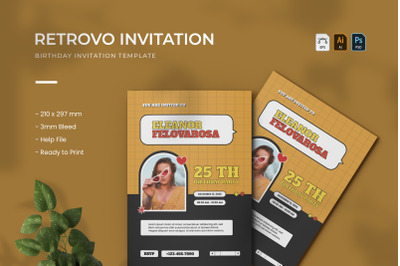 Retrovo - Birthday Invitation