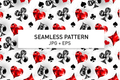 Seamless pattern with playing symbols