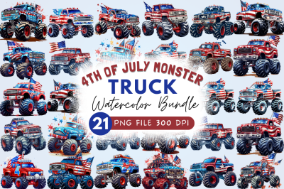 4th of July Monster Truck Sublimation