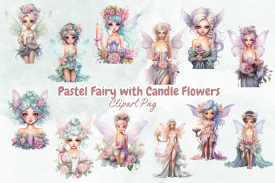 Pastel Fairy with Candle Flowers Bundle