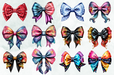 Set of Bows Sublimation Clipart Bundle