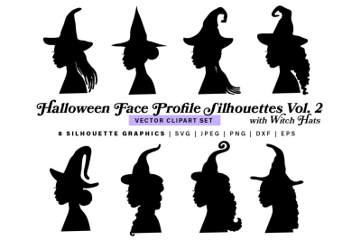 Halloween Black Girl Witch Silhouette, Afro Black Woman Face Profile