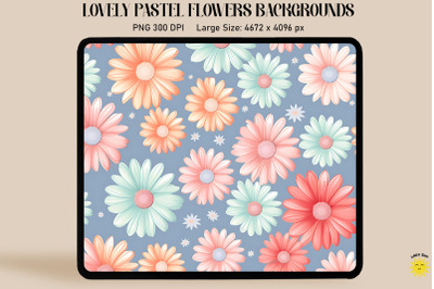 Cute Daisies Pastel Colors Backgrounds