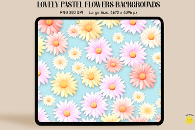 Cute Daisies Pastel Colors Backgrounds