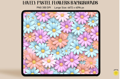 Cute Daisies Pastel Colors Backgrounds