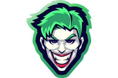 Clown head esport mascot logo design