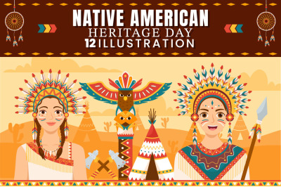 12 Native American Heritage Month Day Illustration