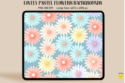 Colorful Daisies Pastel Backgrounds