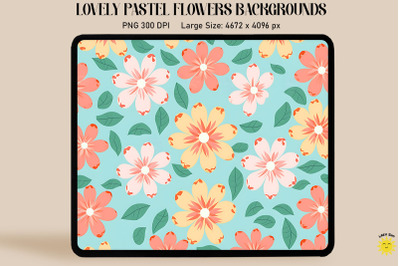 Lovely Pastel Flowers Backgrounds