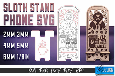 Sloth Stand Phone SVG | SVG Design