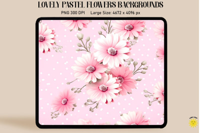 Lovely Pink Pastel Flowers Backgrounds