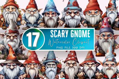 Scary Gnome Sublimation Clipart Bundle