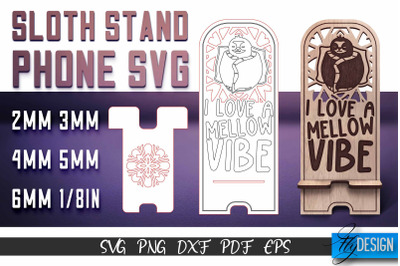 Sloth Stand Phone SVG | SVG Design