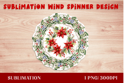 Watercolor Christmas Wind Spinner, Christmas Sublimation