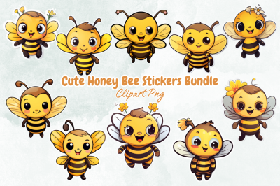 Cute Honey Bee Stickers Bundle