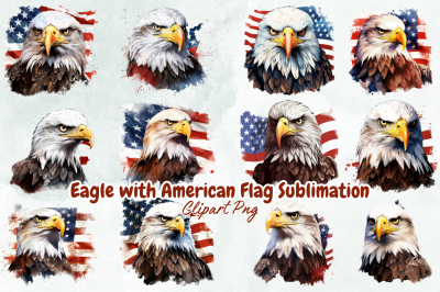 Eagle with American Flag Sublimation