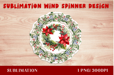 Watercolor Christmas poinsettia Wind Spinner