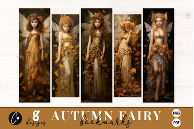 Printable Autumn Fairy Bookmark Designs