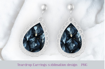 Dark diamond earrings sublimation Glitter earring template