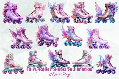 Fairy Roller Skates Sublimation Clipart