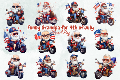 Funny Grandpa for 4th of July Clipart