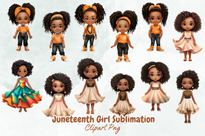 Juneteenth Girl Sublimation Clipart