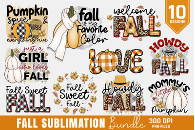 Fall Sublimation Bundle | Fall Autumn PNG Sublimation Bundle