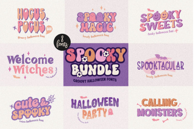 Spooky Halloween Bundle - 8 Groovy Fonts
