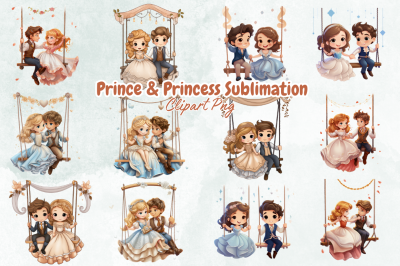 Prince &amp;amp; Princess Sublimation Clipart