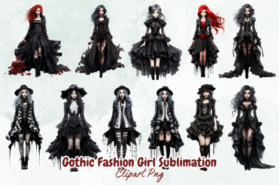 Gothic Fashion Girl Sublimation Bundle