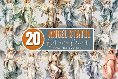 Angel Statue Watercolor Sublimation