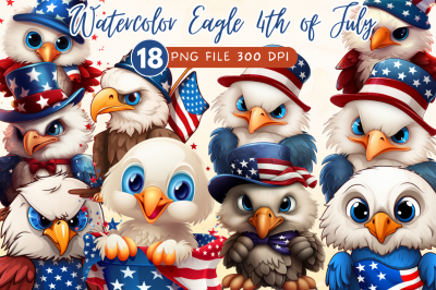 Cute Baby Bald Eagle 4th Of July Clipart