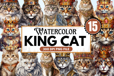 King Cat Sublimation Clipart