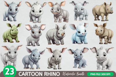 Cute Cartoon Rhino clipart