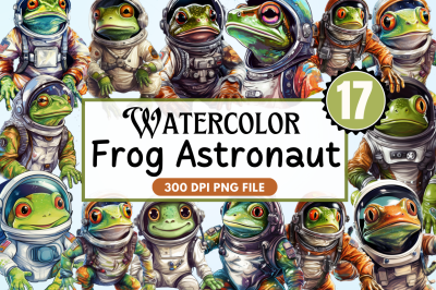 Frog Astronaut Sublimation Clipart