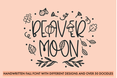 Beaver Moon - Fall Themed Font With Extra Doodles