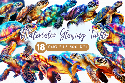 Glowing Turtle Sublimation Clipart