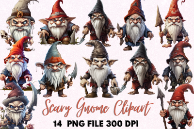 Scary Gnome Clipart Bundle