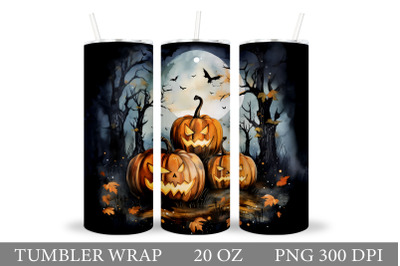 Scary Pumpkins Tumbler Design. Halloween Tumbler Sublimation