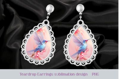 Hummingbird earrings sublimation Bird earring template