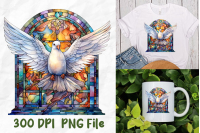 Jesus Stained Glass Peace Flying Pigeon