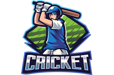 Cricket esport mascot logo design