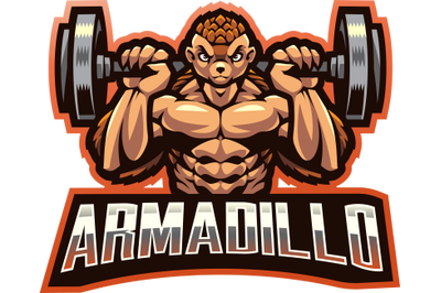 Armadillo esport mascot logo design